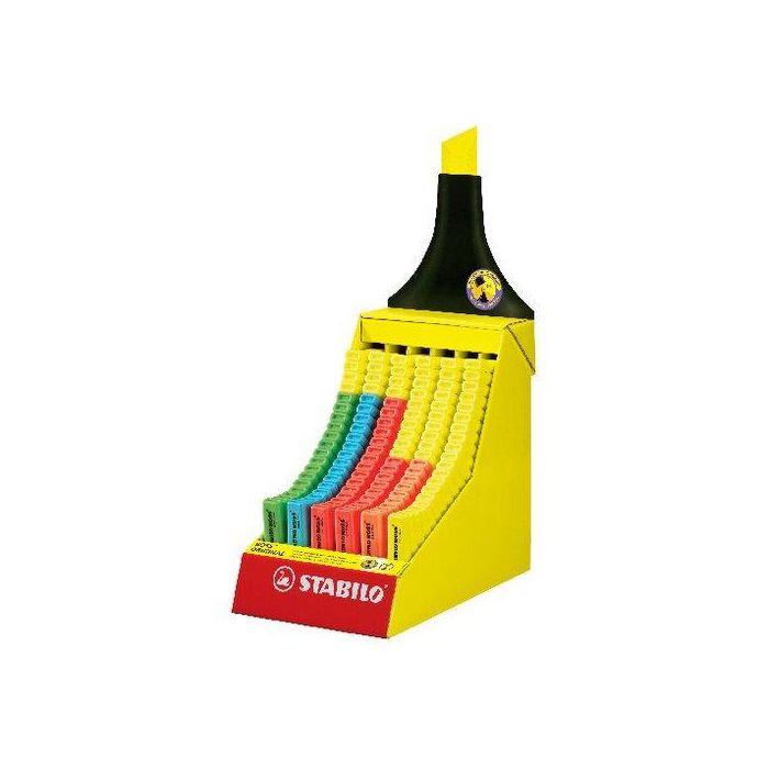 Stabilo Marcador Fluorescente Boss Original - 9 Colores Fluorescentes, Tecnología Antisecado, Expositor 120 Unidades