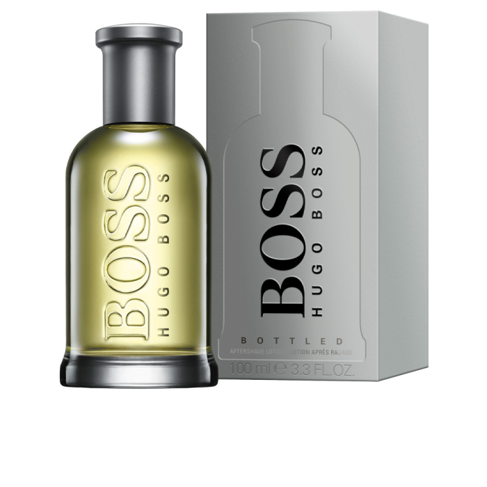Boss Bottled Aftershave Loción 100 ml para Hombre. Fragancia Amaderada Especiada con Notas de Pomelo, Manzana Verde y Sándalo