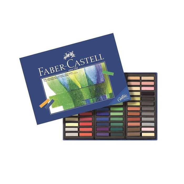 FABER-CASTELL Pintura Pastel Softpastellkreiden, Barras Cuadradas, Set de 72 Piezas, Multicolor