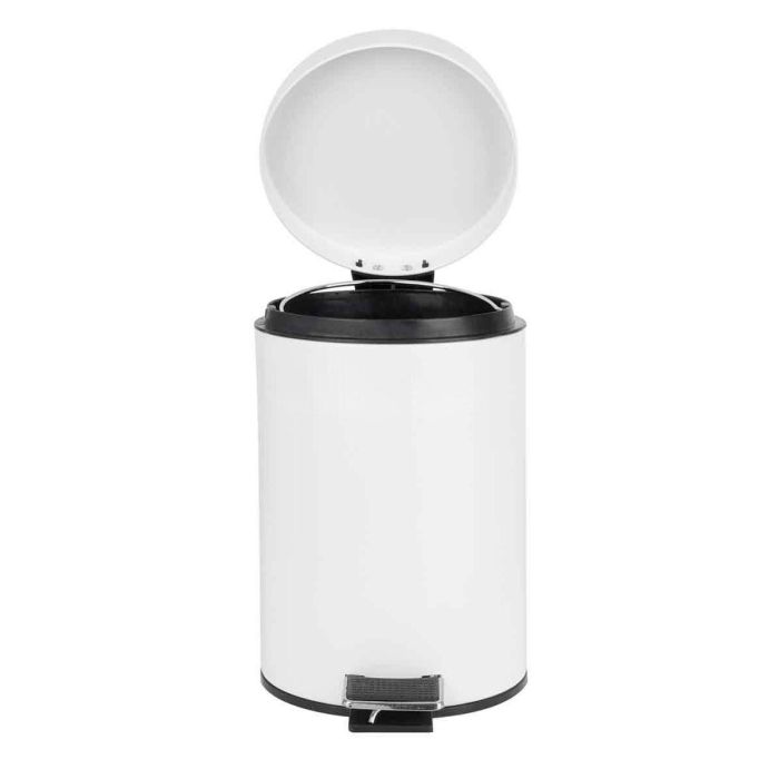 Confortime Cubo Basura Metal con Pedal 3 Litros Blanco 6