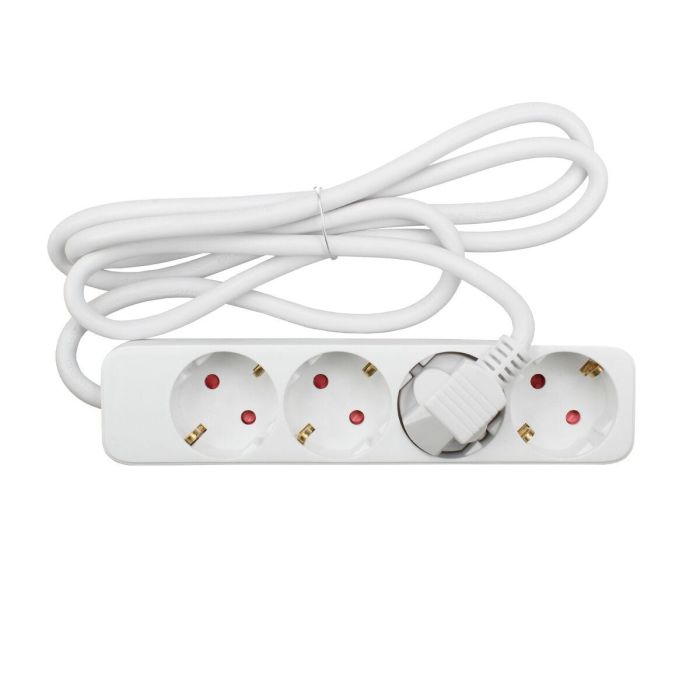 Regleta Enchufes 4 Tomas sin Interruptor TM Electron TMUAD504 Blanco 3680 W (1,5 m) (4 Unidades) 4