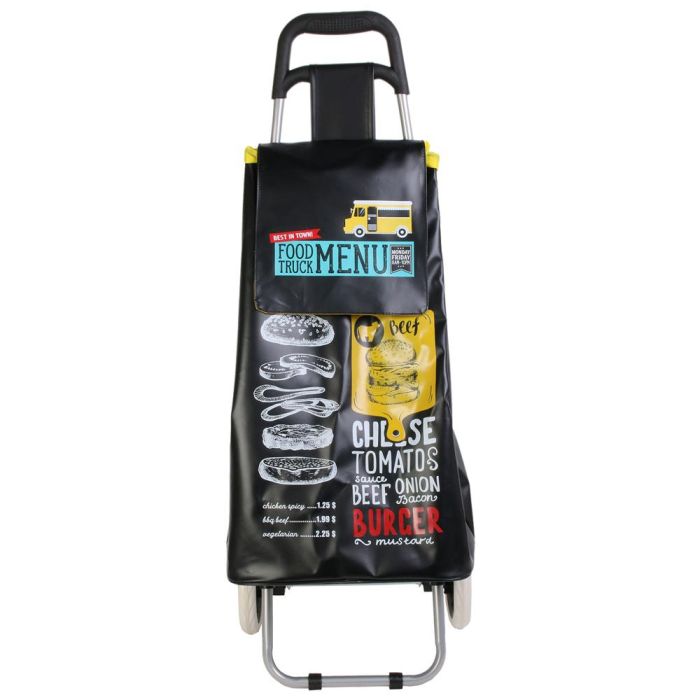 Entre Temps Carro Compra Food Truck Authentic y Menu, 50L, 95cm, Bolso PVC, Cremallera Trasera 4