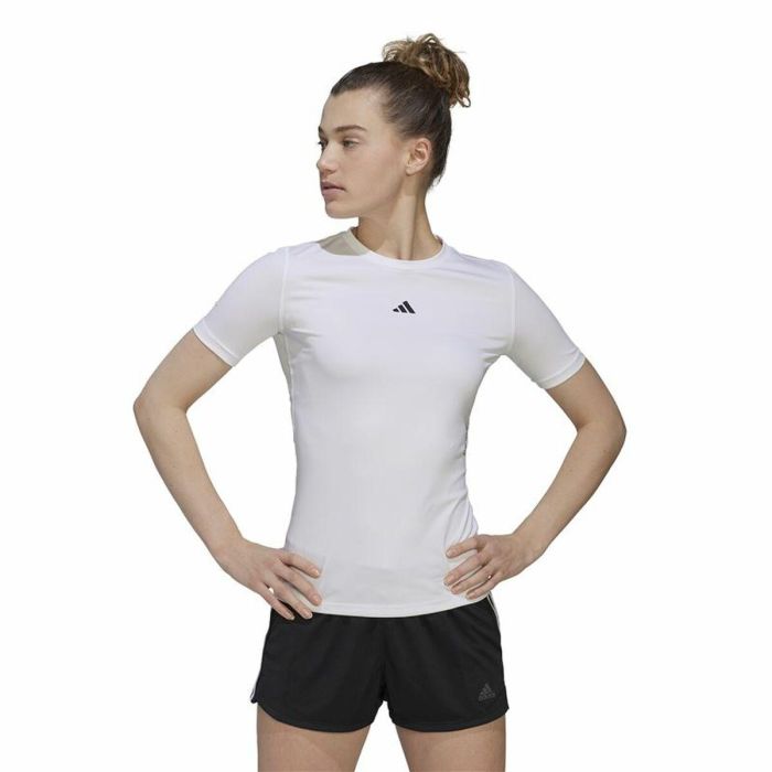 Camiseta de Manga Corta Mujer Adidas Techfit Training Blanco 5 Camiseta de Manga Corta Mujer Adidas Techfit Training Blanco 5