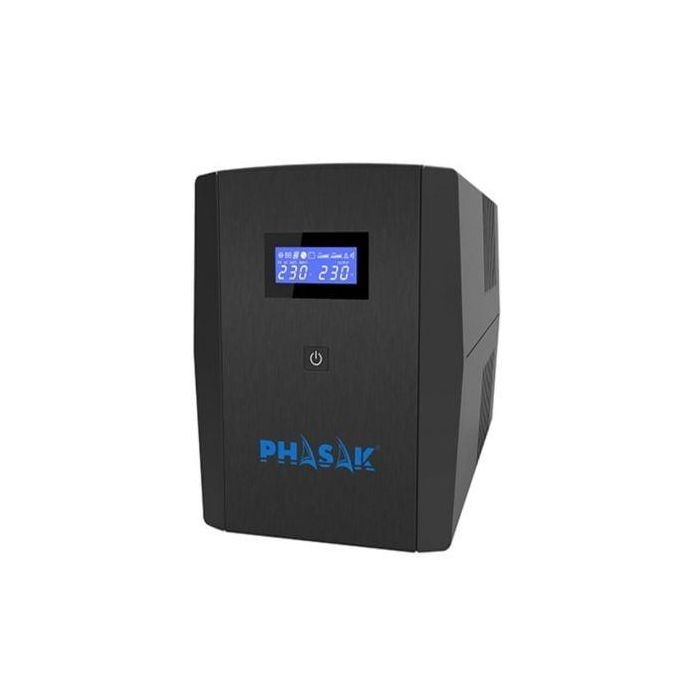 PHASAK SAI 1560VA Sirius Interactivo con AVR, toma protegida y pantalla LCD PHASAK SAI 1560VA Sirius Interactivo con AVR, toma protegida y pantalla LCD