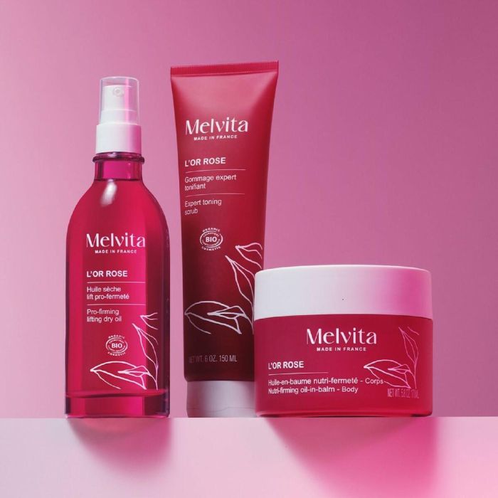 Melvita L'OR ROSE Bálsamo Aceite Nutri-Reafirmante Orgánico para Pieles Secas con Bayas Rosas y Coralina, Combate Piel de Naranja 170 ml 2 Melvita L'OR ROSE Bálsamo Aceite Nutri-Reafirmante Orgánico para Pieles Secas con Bayas Rosas y Coralina, Combate Piel de Naranja 170 ml 2
