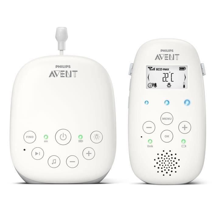 Philips Avent SCD713/26 Monitor de Bebé Digital DECT con Audio, Pantalla LCD, Sensor de Temperatura y Luz Nocturna - Blanco Philips Avent SCD713/26 Monitor de Bebé Digital DECT con Audio, Pantalla LCD, Sensor de Temperatura y Luz Nocturna - Blanco