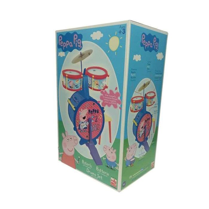Peppa Pig Batería Musical Sencilla con Banqueta Reig, Instrumento Infantil Plástico para Niños +3 Años - 55x36x38 cm 1 Peppa Pig Batería Musical Sencilla con Banqueta Reig, Instrumento Infantil Plástico para Niños +3 Años - 55x36x38 cm 1