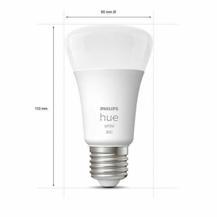 Philips Hue Bombillas LED Inteligentes White E27 - Paquete de 2 Compatibles con Bluetooth 4