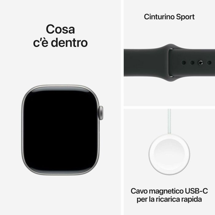Apple Watch Series 11 GPS 46mm Gris Espacial con Correa Deportiva Negra (S/M) MEV04QL/A 1