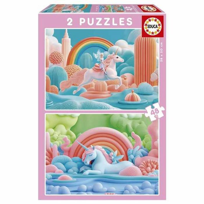Puzzle 2x48 piezas unicornios mágicos Puzzle 2x48 piezas unicornios mágicos