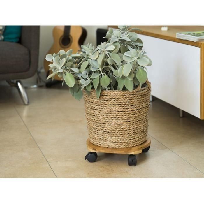NATURE Mesa enrollable para plantas de bambú H8 x Ø30 cm 2