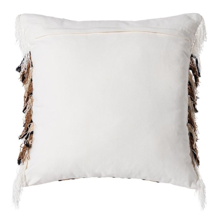 Cojín Blanco-Ocre Algodón/Terciopelo 50 X 50 cm