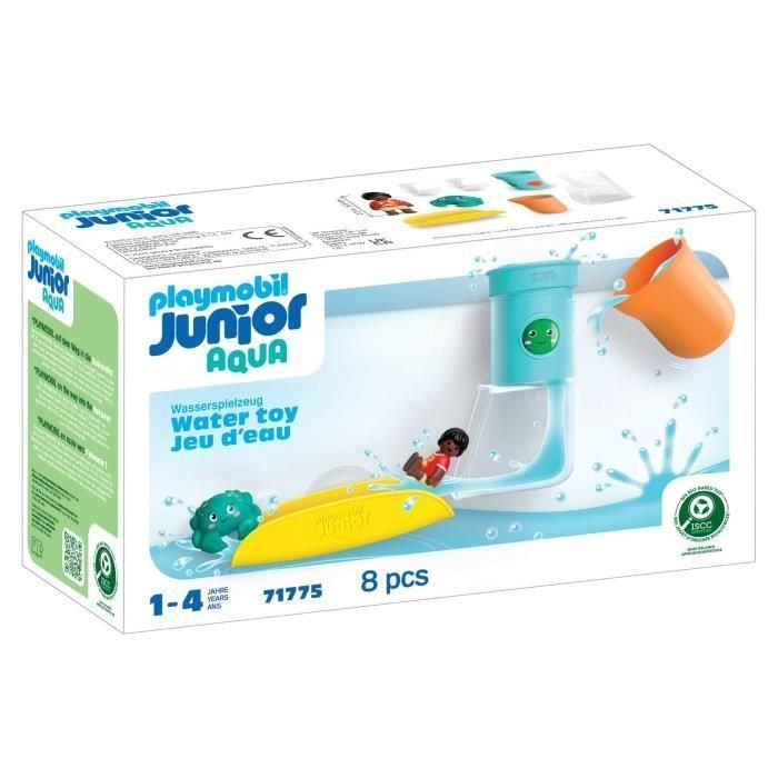PLAYMOBIL 71775 Tanque De Agua Cascada Giratoria Con Tobogán JUNIOR Aqua para Bañera (+12 meses)