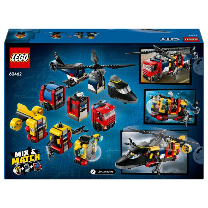 LEGO 60462 Helicóptero, Cami3n Bomberos Y Submarino
