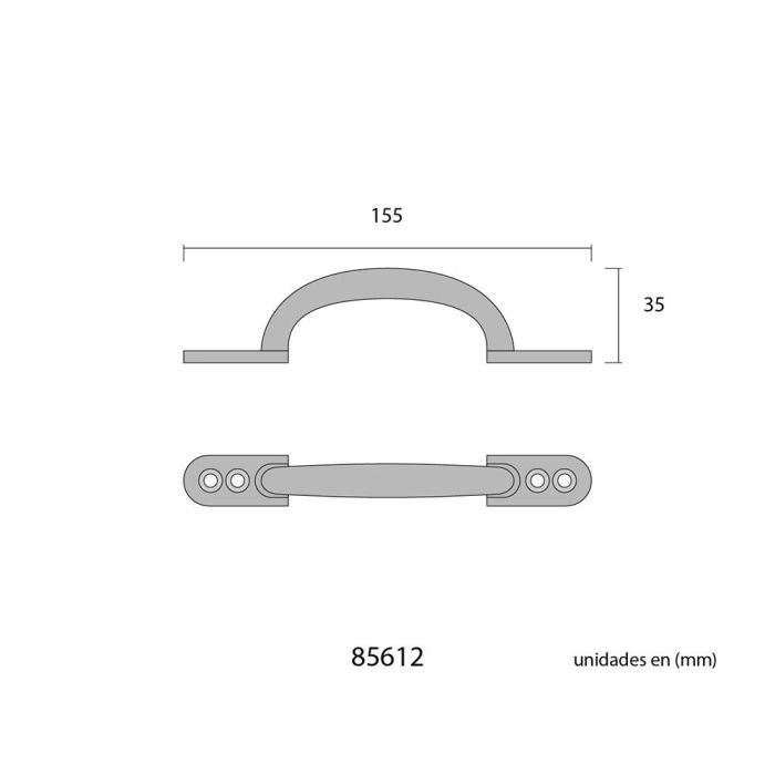 Edm Tirador Plano 155mm Negro Acero 1 Edm Tirador Plano 155mm Negro Acero 1