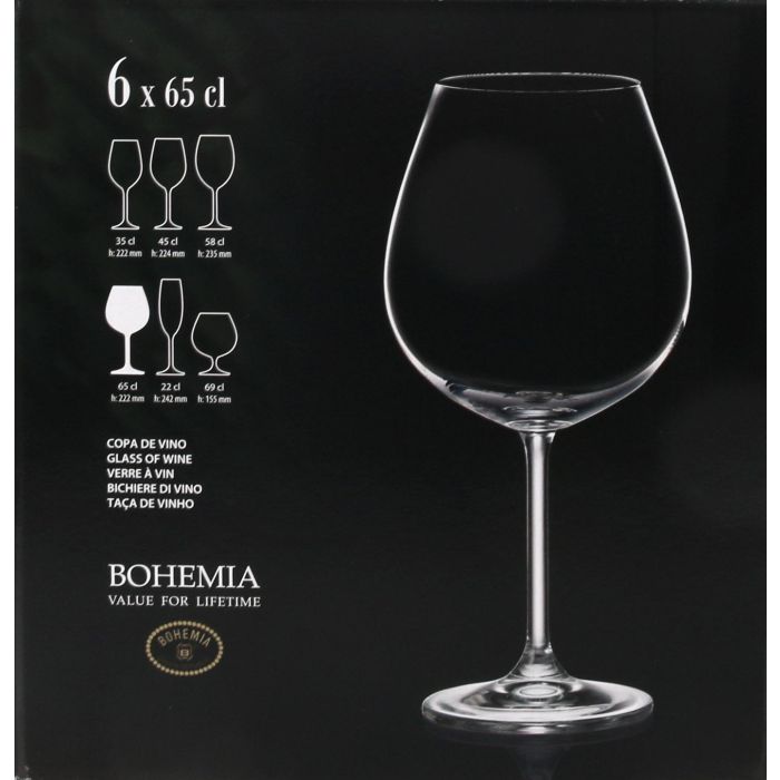 Bohemia Set de 6 Copas Gran Vino Clara 650 cc - Colección Clara (4 Cajas) 3