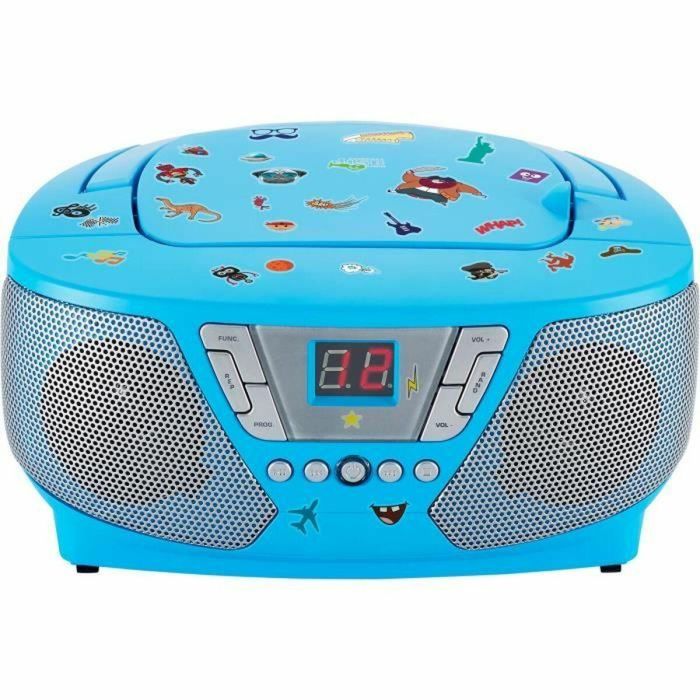 Reproductor de Radio CD Portátil - BIGBEN INTERACTIVE - CD60BLSTICK - Azul + Pegatinas 3