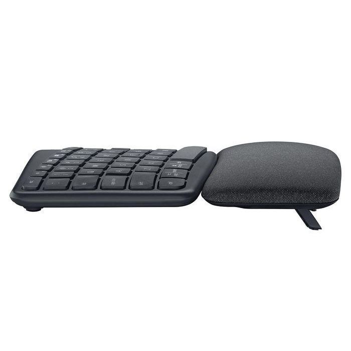 Logitech 920-010105 Teclado Inalámbrico Ergonómico Partido Ergo K860. Postura mejorada, reposamuñecas acolchado y conexión Bluetooth/USB 3