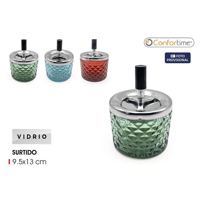 Confortime Cenicero de Vidrio Push, 9.5 x 13 cm (24 Unidades) Confortime Cenicero de Vidrio Push, 9.5 x 13 cm (24 Unidades)