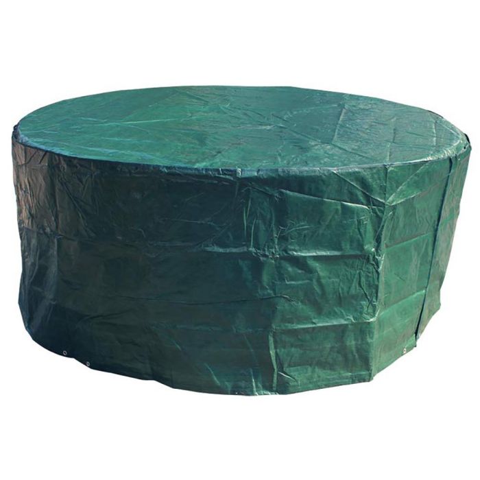 Altadex Funda Protectora Mesa y Sillas Ø205x90cm Impermeable Polietileno 100g/m² Verde Interior/Exterior 2