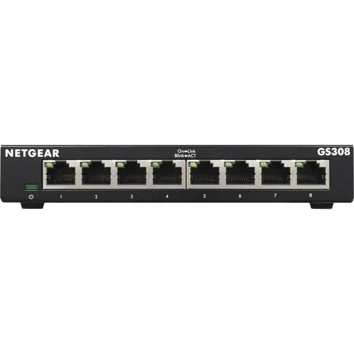 Netgear GS308v3 Switch Gigabit Ethernet No Gestionado de 8 Puertos RJ-45 10/100/1000Mbps Metálico para Oficina y Hogar 1 Netgear GS308v3 Switch Gigabit Ethernet No Gestionado de 8 Puertos RJ-45 10/100/1000Mbps Metálico para Oficina y Hogar 1