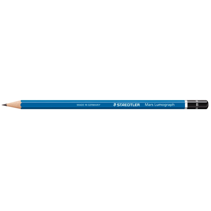 Staedtler Lápices de Grafito Mars Lumograph 100 B Unidad, Alta Resistencia a la Rotura, Madera Sostenible, Calidad Premium 1
