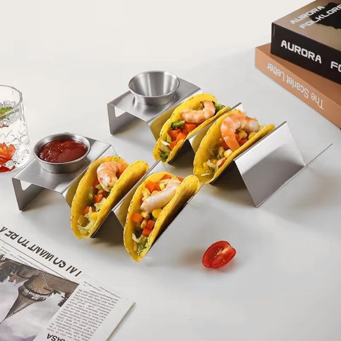 Soporte para 2 tacos con salsera My Bar - Inde (12 Unidades) 5 Soporte para 2 tacos con salsera My Bar - Inde (12 Unidades) 5