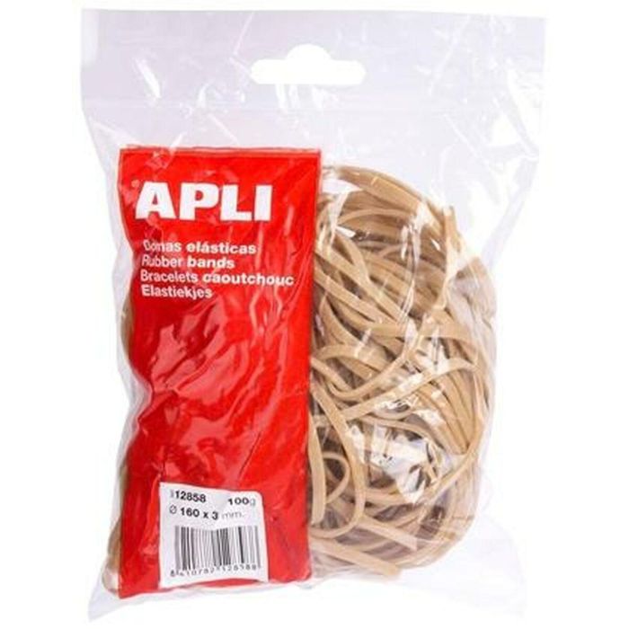 Gomas elásticas Apli Marrón 160 x 3 mm (100 Unidades) 1