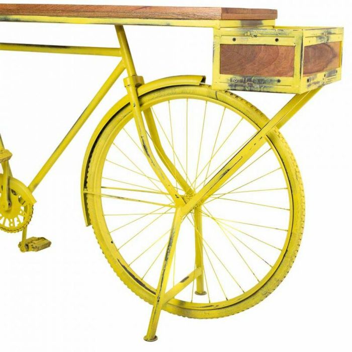 Recibidor Alexandra House Living Bike Amarillo Hierro Madera de mango 46 x 93 x 187 cm 4