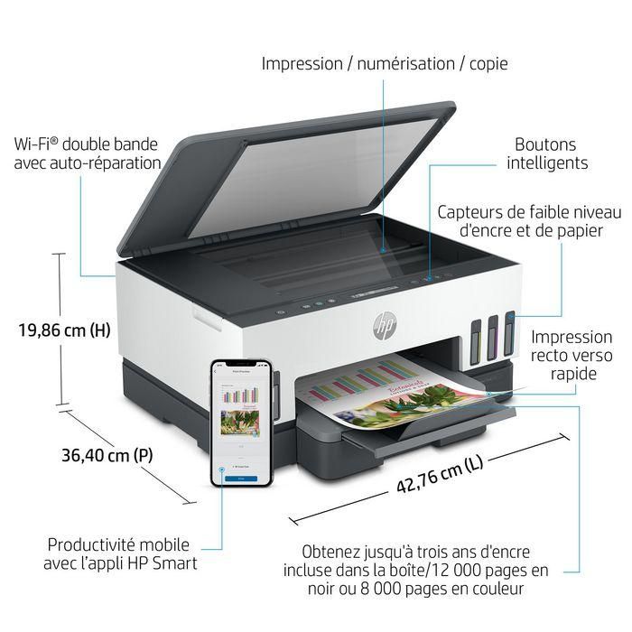 HP Smart Tank 7005 Multifunción Color A4 Dúplex de Inyección de Tinta con Wi-Fi, Bluetooth y Sistema de Tinta Recargable de Alta Capacidad (Impresión, Copia, Escaneado) 13