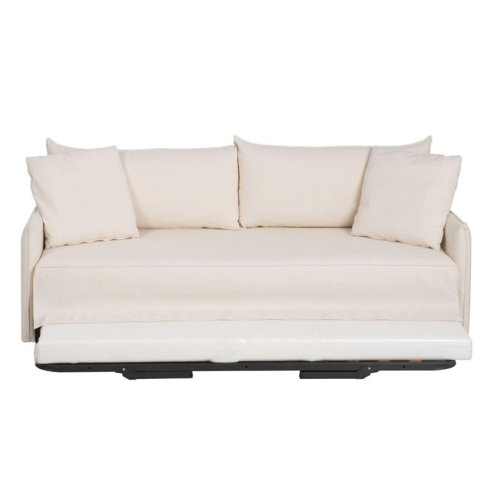 Sofá Cama 200 x 94 x 86 cm Tejido Sintético Crema 6