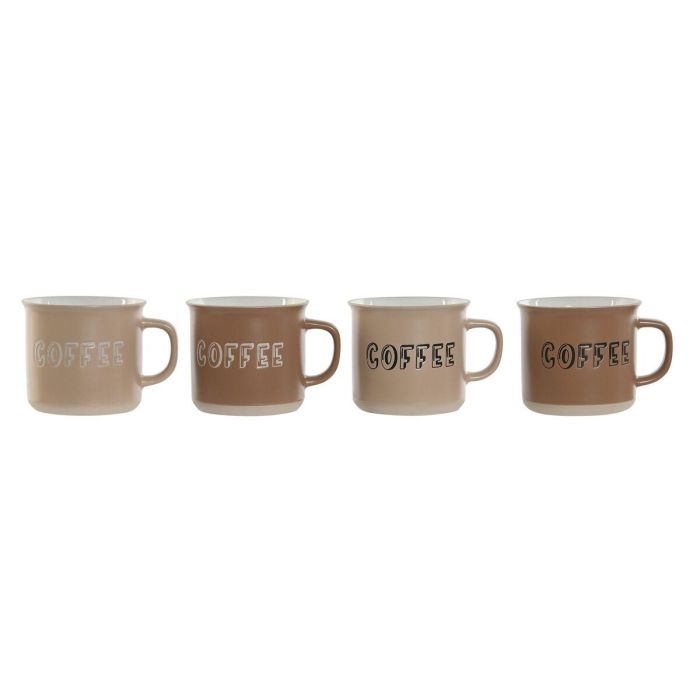 Mug Scandi DKD Home Decor Marron 7 x 8 x 9 cm Set de 4 Mug Scandi DKD Home Decor Marron 7 x 8 x 9 cm Set de 4