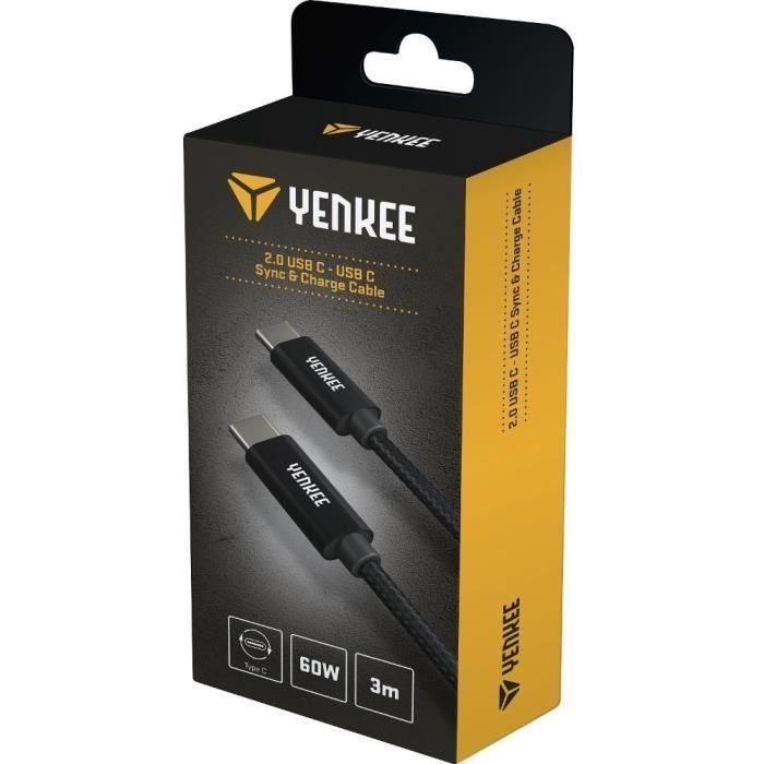 Yenkee YCU C103 BK Cable USB-C de 3 m 3 Yenkee YCU C103 BK Cable USB-C de 3 m 3