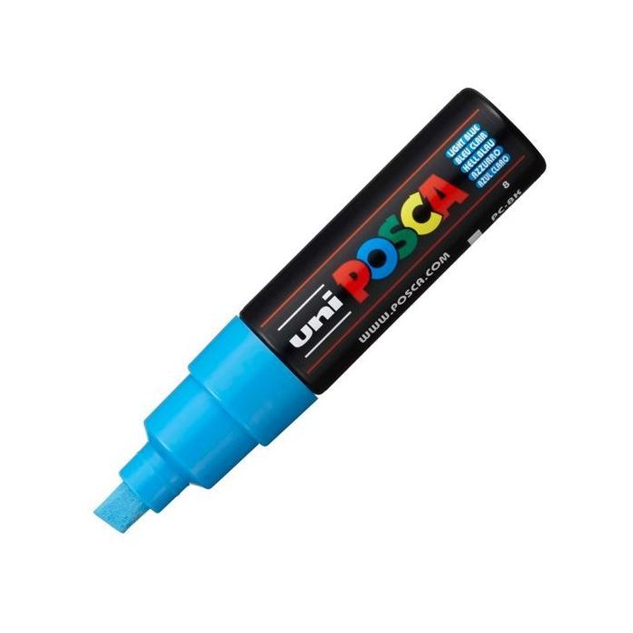 POSCA Marcador Pc-8K No Permanente Punta Biselada 8.0 mm Azul Claro POSCA Marcador Pc-8K No Permanente Punta Biselada 8.0 mm Azul Claro