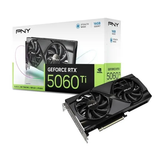 Pny GeForce RTX 5060 Ti Tarjeta Gráfica 16 GB Doble Ventilador DLSS 4 PNY0751492795096
