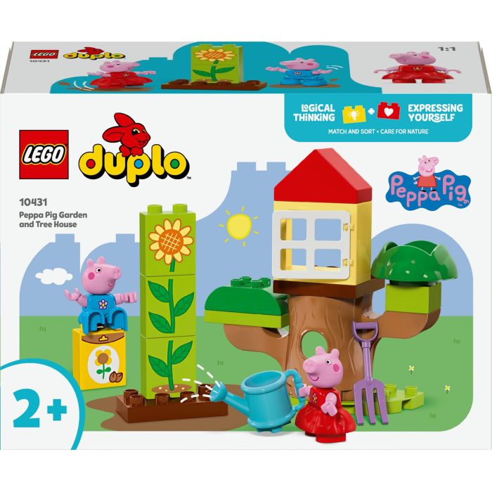 LEGO 10431 Duplo Jardín y Casa del Árbol de Peppa y George Pig – Set de Construcción para Preescolares Actividades al Aire Libre
