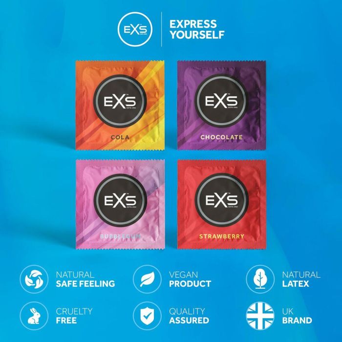 Preservativos EXS Mixed Chocolate Cola Fresa Chicle 12 Unidades 2