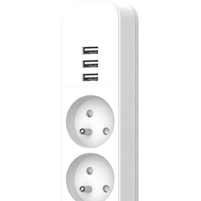 Regleta - QUARX - 4 tomas - Con 3 puertos USB, cable de 1,5m 2 Regleta - QUARX - 4 tomas - Con 3 puertos USB, cable de 1,5m 2