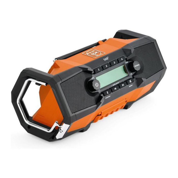 Fein ARAD 18 BC AS - Radio de obra portátil digital DAB+/FM con Bluetooth, 30W, resistencia IP54 y batería de 18V, color negro/naranja Fein ARAD 18 BC AS - Radio de obra portátil digital DAB+/FM con Bluetooth, 30W, resistencia IP54 y batería de 18V, color negro/naranja