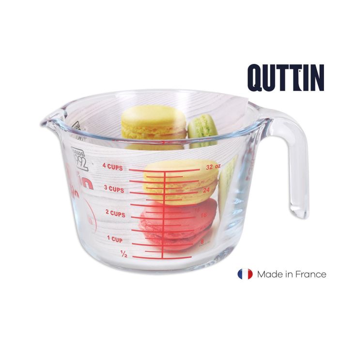 Quttin Jarra Medidora de Vidrio 1000 cc con Dimensiones 15 cm (Ancho) x 11 cm (Alto) x 21 cm (Largo) (6 Unidades) 0 Quttin Jarra Medidora de Vidrio 1000 cc con Dimensiones 15 cm (Ancho) x 11 cm (Alto) x 21 cm (Largo) (6 Unidades) 0