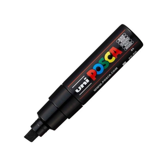 Posca Marcador Pc-8K No Permanente Punta Biselada 8.0 mm Negro Posca Marcador Pc-8K No Permanente Punta Biselada 8.0 mm Negro