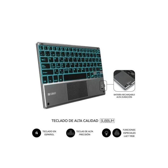 Subblim SUBKT4-BTPI02 Funda con Teclado KeyTab Pro BT para iPad 10.9" 10a Gen, Retroiluminado, Touchpad, Negro, QWERTY Español, Antigolpes, Ranura Apple Pencil 4 Subblim SUBKT4-BTPI02 Funda con Teclado KeyTab Pro BT para iPad 10.9" 10a Gen, Retroiluminado, Touchpad, Negro, QWERTY Español, Antigolpes, Ranura Apple Pencil 4