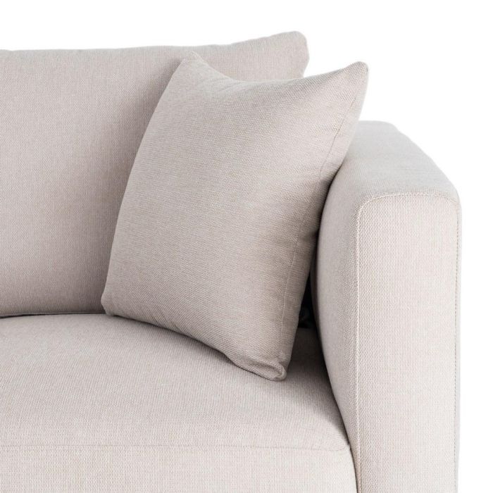 Sofá 2 Plazas Crema Tejido-Madera 165 X 96 X 86 cm