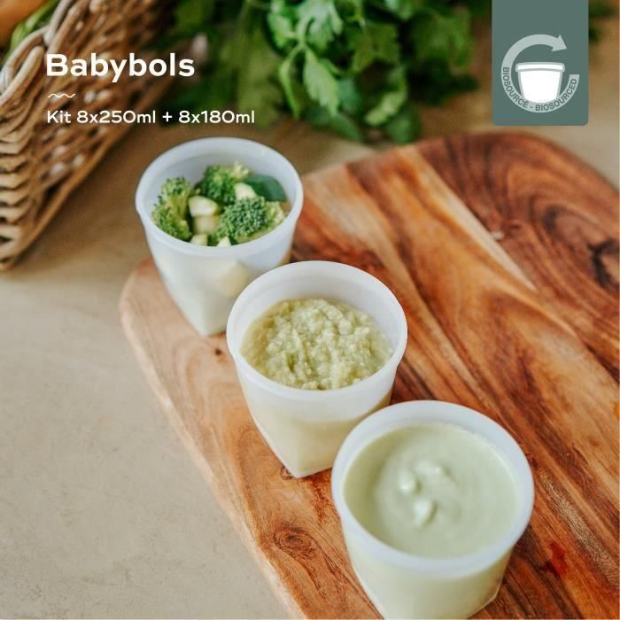 Babymoov Pots de conservación babybols - Lote de 8x180ml + 8x250ml 1