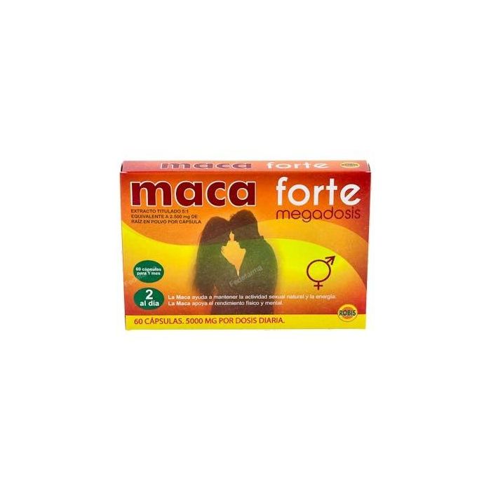 ROBIS Maca Forte 60 Cápsulas, Aumento de Energía, Revitalizante y Mineralizante para Fatiga Crónica, Mejora Rendimiento Físico