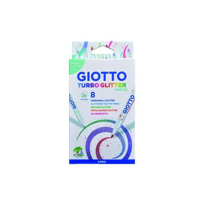 Rotulador Fibra Giotto Turbo Glitter Pastel Caja De 8