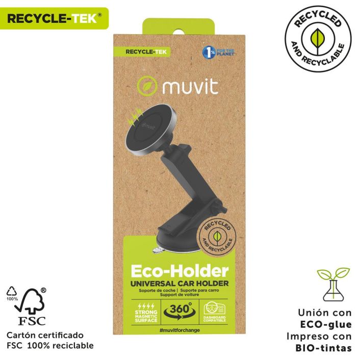 muvit for change soporte coche universal ventosa magnético negro 2