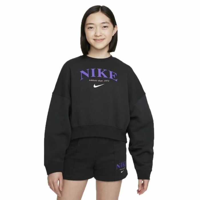 Sudadera sin Capucha Niña Nike Sportswear Trend Negro 0 Sudadera sin Capucha Niña Nike Sportswear Trend Negro 0