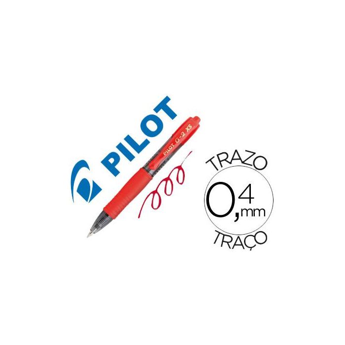 Boligrafo Pilot G-2 Pixie Rojo Tinta Gel Retractil Sujecion De Caucho 12 unidades