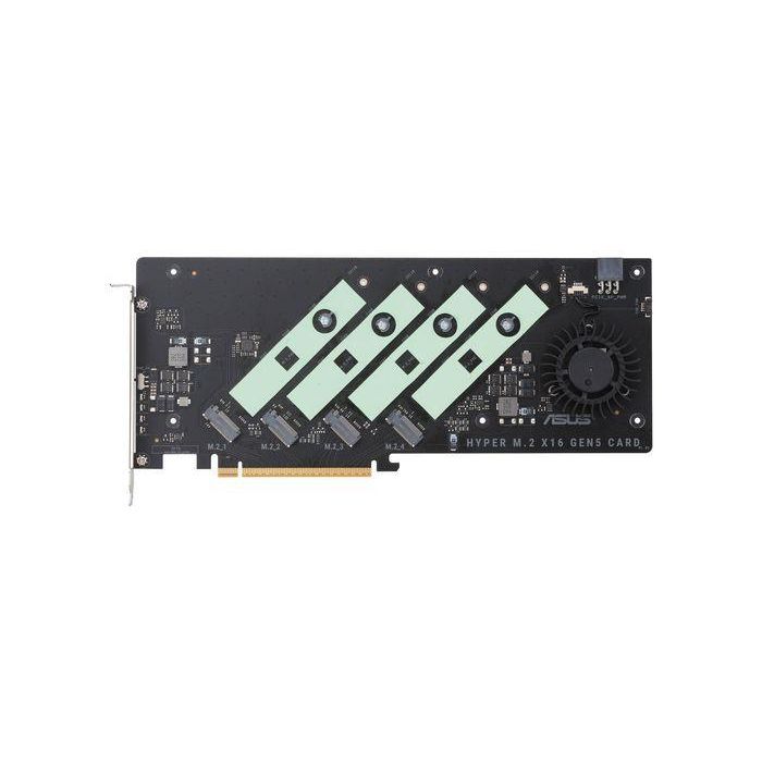 Asus Hyper M.2 x16 Gen5 Card Tarjeta PCIe 5.0 x16, 4 x M.2 slots, Soporte RAID, 512Gbps
